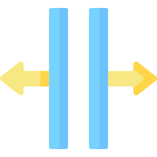 Space text distance sort icon