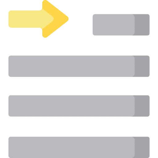 Indentation signs indent edit tools icon