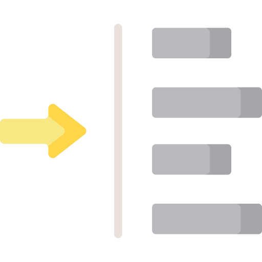 Indentation symbol indentation edit tools icon