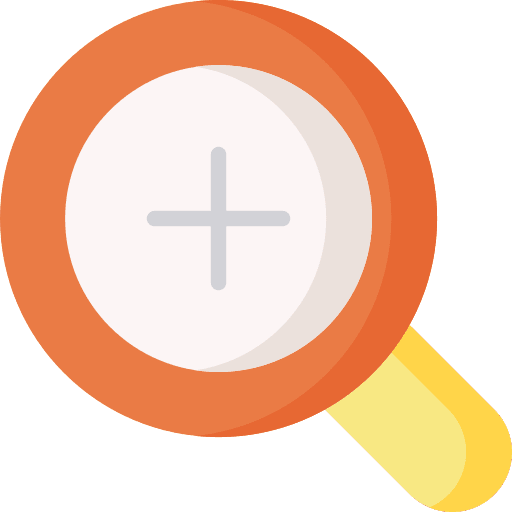 Zoom lens magnifying glass multimedia icon