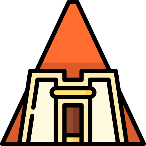 Nubian pyramids architecture and city ancient building icon