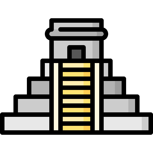 Mesoamerican monument temple landmark icon Mesoamerican monument temple landmark icon
