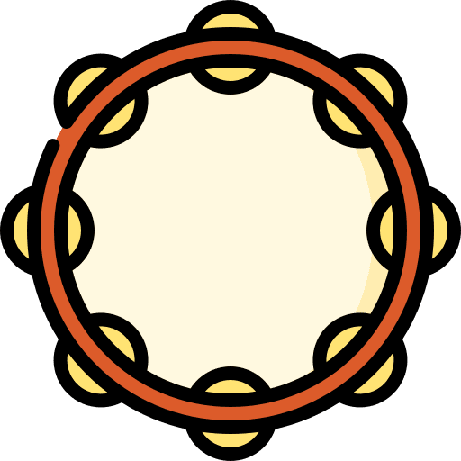 Tambourine percussion instrument music and multimedia music icon Tambourine percussion instrument music and multimedia music icon