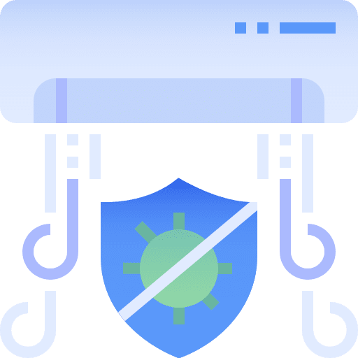 Air conditioner healthcare and medical clean air shield icon