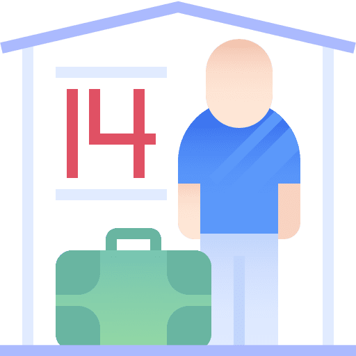 Quarantine travel and tourism journey luggage icon Quarantine travel and tourism journey luggage icon