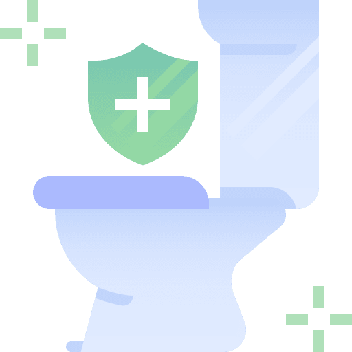 Toilet toilet safe anti-bacterial icon