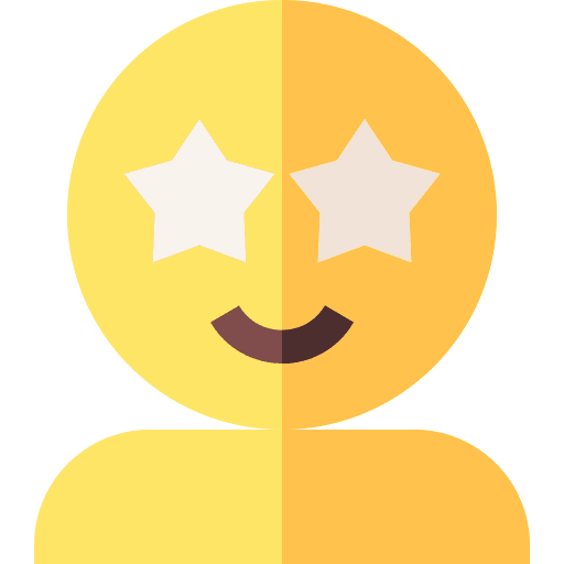 Lucky emoticon stars shining icon
