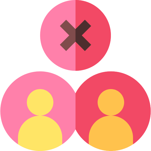 Relationship people non face to face broken icon