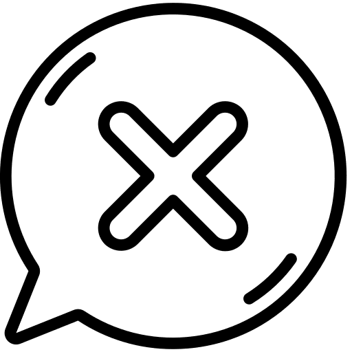 Cross mark communications block cross mark icon Cross mark communications block cross mark icon