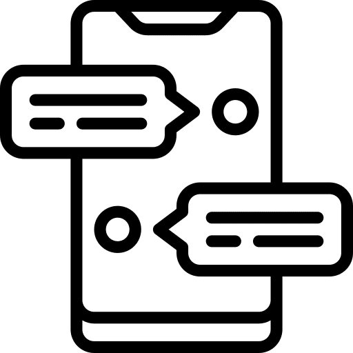 Smartphone conversation message smartphone icon Smartphone conversation message smartphone icon