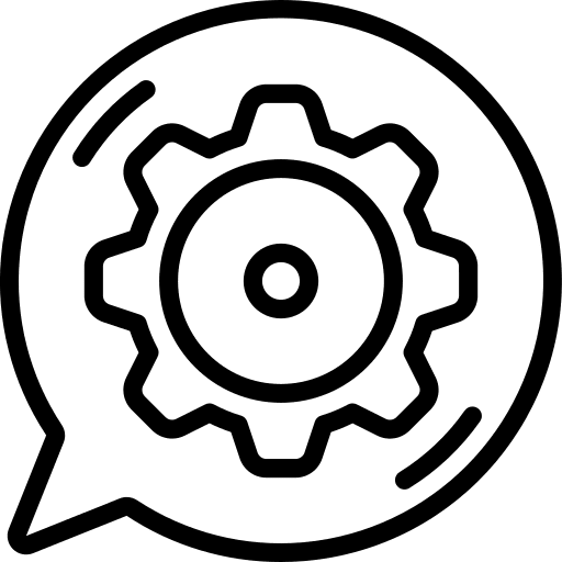 Gear communications message conversation icon Gear communications message conversation icon