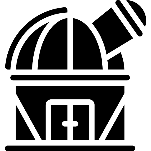 Observatory observation communications telescope icon