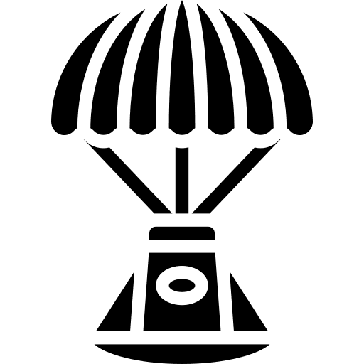 Parachute module spacecraft crew icon Parachute module spacecraft crew icon