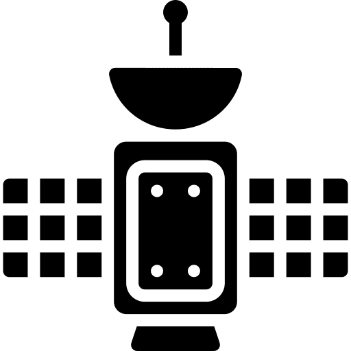 Satellite communications wireless satellite station icon Satellite communications wireless satellite station icon
