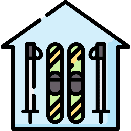 Skiing indoor house winter icon Skiing indoor house winter icon