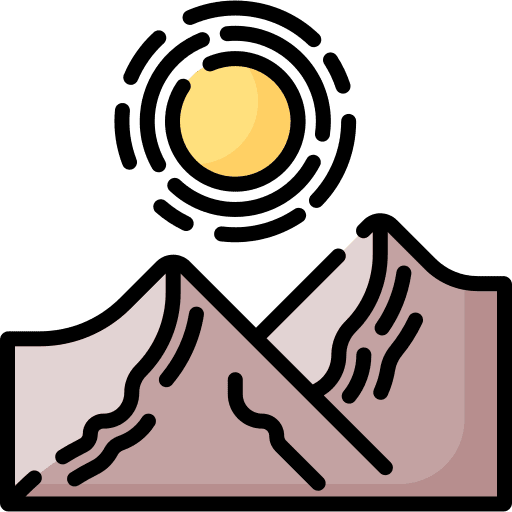 Desert nature scenery sun icon Desert nature scenery sun icon