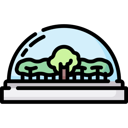 Green planet forest indoor architecture and city icon Green planet forest indoor architecture and city icon