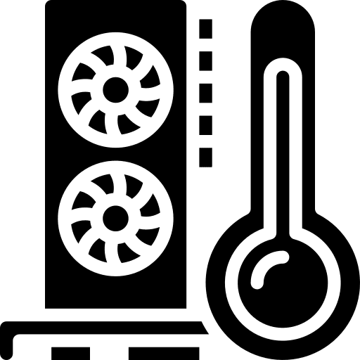 Gpu thermometer temperature electronics icon