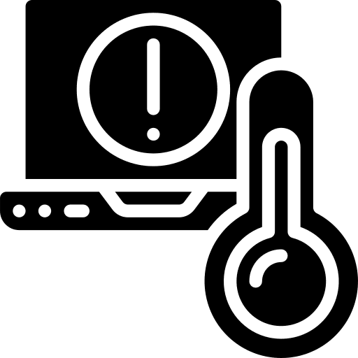 Laptop computing computer thermometer icon
