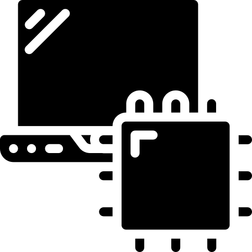 Laptop processor electric technology icon