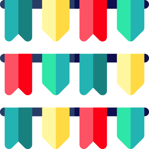 Garlands flags ornaments celebration icon