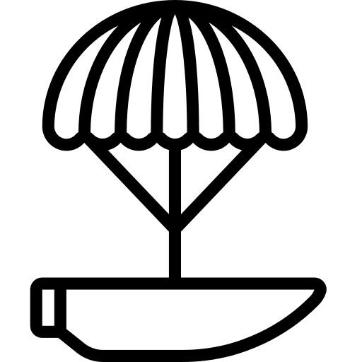 Parachute cargo launch space icon