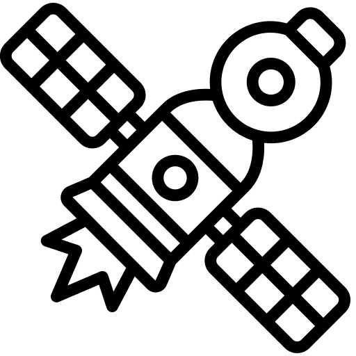 Spacecraft communications spaceship rocket icon