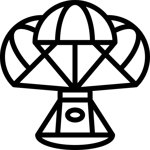 Parachute rocket spaceship crew icon Parachute rocket spaceship crew icon