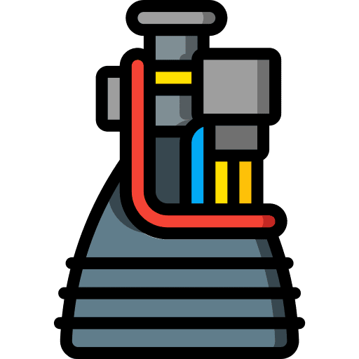 Engine aerospace cogwheel rocket icon