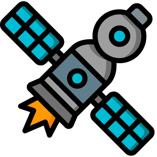 Spacecraft rocket communications spacecraft icon