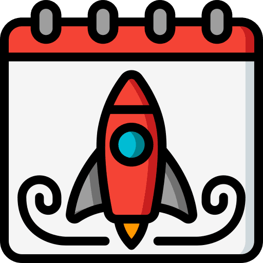 Calendar time and date calendar rocket icon Calendar time and date calendar rocket icon