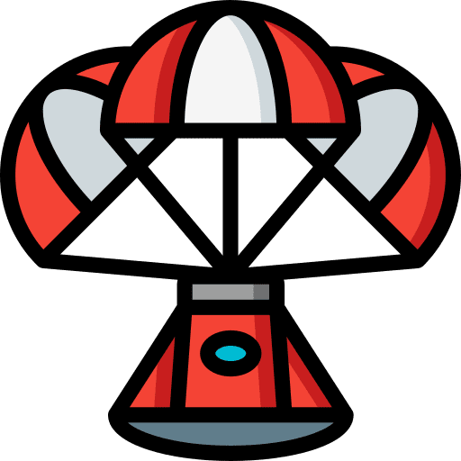 Parachute mission rocket starship icon Parachute mission rocket starship icon