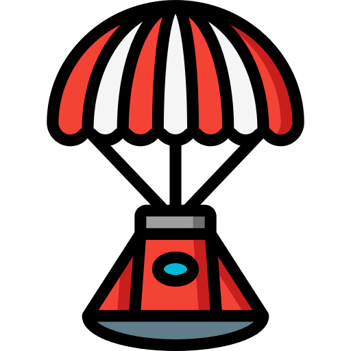 Parachute rocket security spacecraft icon Parachute rocket security spacecraft icon