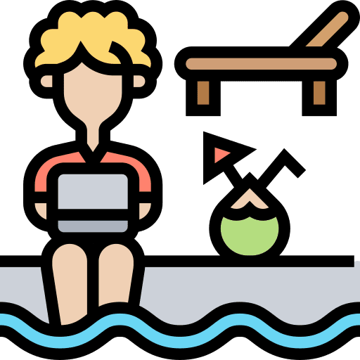 Digital nomad digital nomad working swimming pool icon