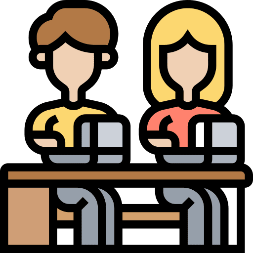Workspace office work table chair icon Workspace office work table chair icon