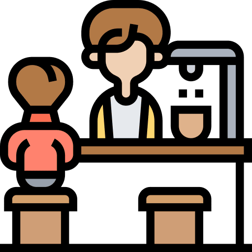 Barista stand coffee shop barista icon Barista stand coffee shop barista icon