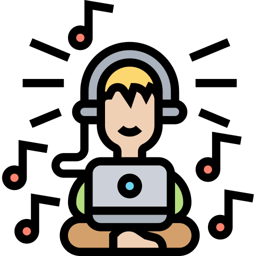 Relaxation creative process avatar laptop icon Relaxation creative process avatar laptop icon