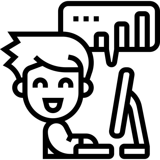 Executive boss ergonomic worker icon