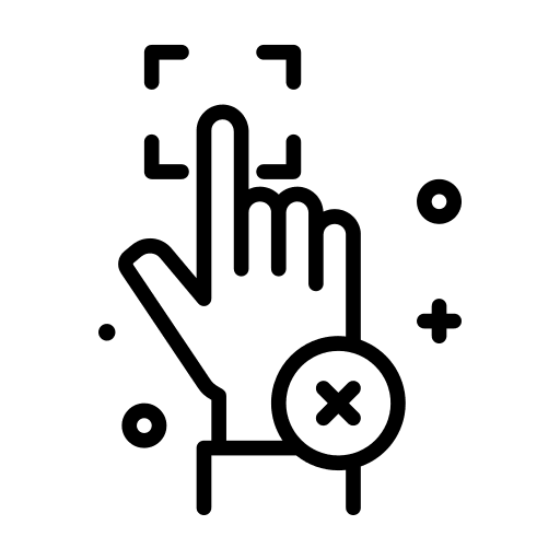 Dissaprove hand gesture finger touch icon