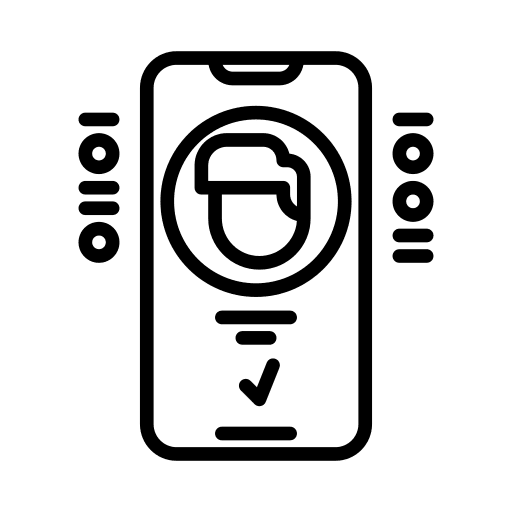 Mobile user security face id icon Mobile user security face id icon