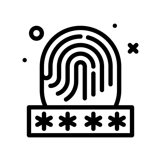 Password password code fingerprint icon Password password code fingerprint icon