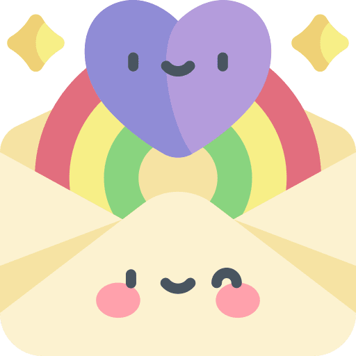 Letter rainbow pride message icon