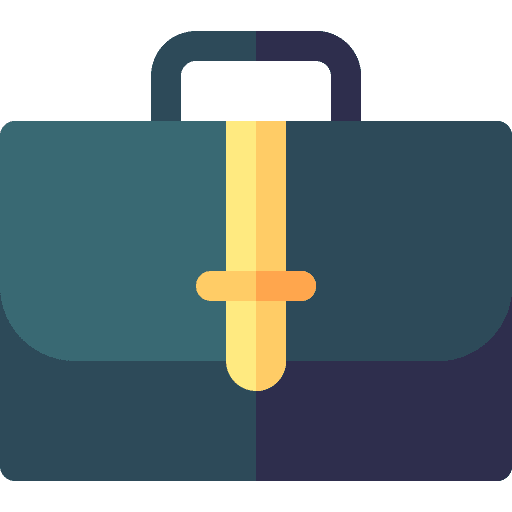 Briefcase bag businessman work icon