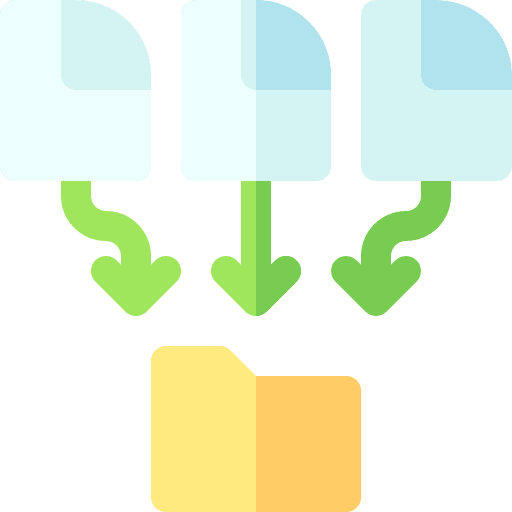 Data collection files and folders network server icon