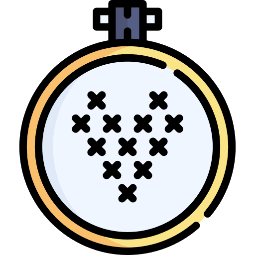Cross stitch sewing handcraft hobbies and free time icon
