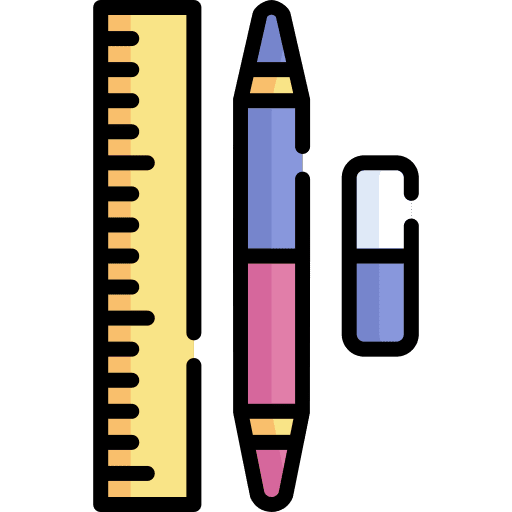 Ruler stationery school rubber icon Ruler stationery school rubber icon