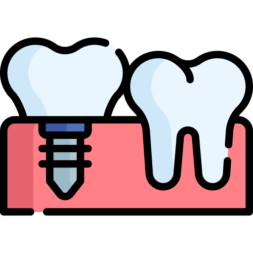 Teeth implant dentist healthcare and medical icon