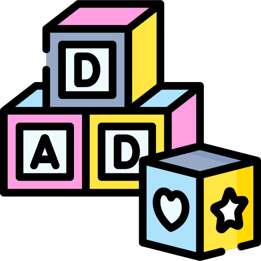 Cubes kid letter educational icon