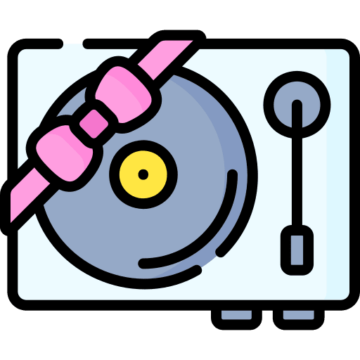 Turntable vinyl player dj mixer gift icon Turntable vinyl player dj mixer gift icon