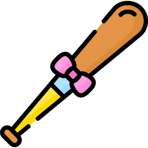 Baseball bat present gift sports and competition icon Baseball bat present gift sports and competition icon